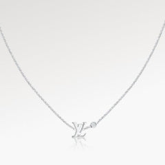 LOUIS VUITTON Pendantiff Ideal Blossom LV White Gold x Diamond 750WG Q93653 Silver Necklace — Like New