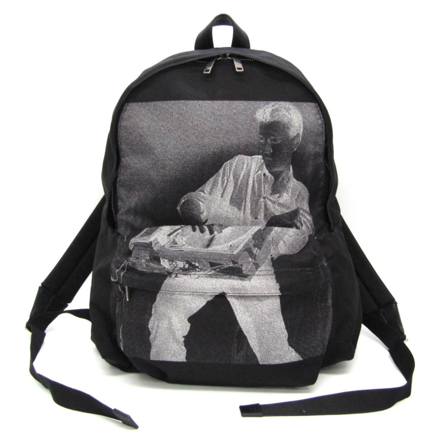 Celine Phono Guitar Print 188382BMH Women's Leather,Nylon Canvas Backpack Black