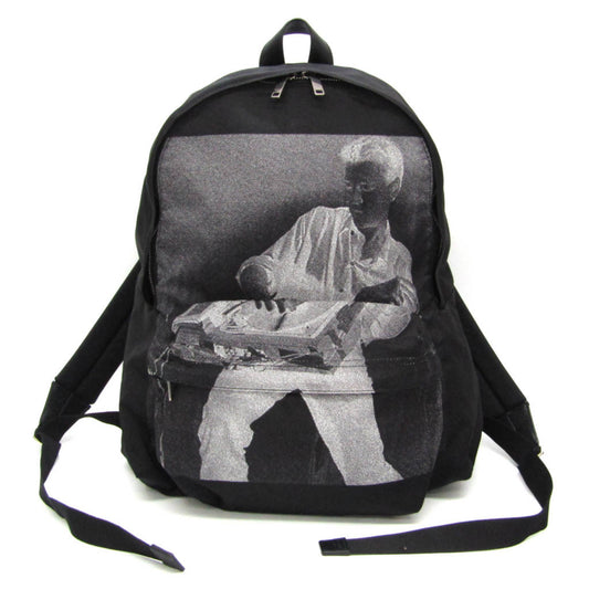 Celine Phono Guitar Print 188382BMH Women's Leather,Nylon Canvas Backpack Black