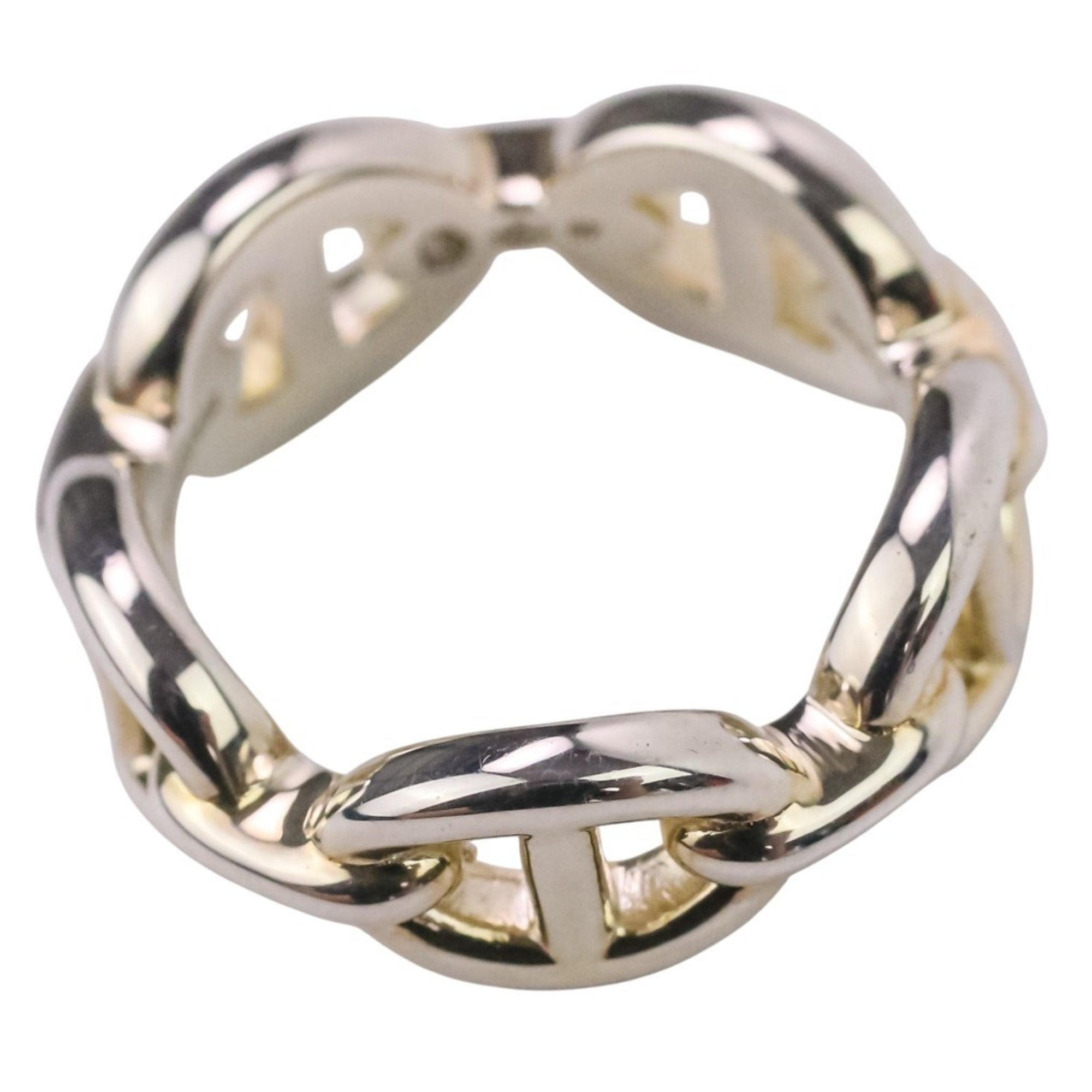 HERMES Chaine d'Ancre Enchaine PM AG925 Ring, Size 49 (equivalent), Silver, Women's — Like New