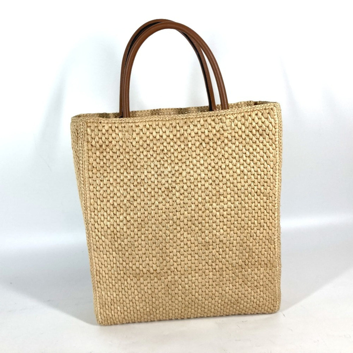 LOEWE Standard Bag Shoulder Tote Raffia Women's Beige x Brown E-240710-7 — New - Store Return