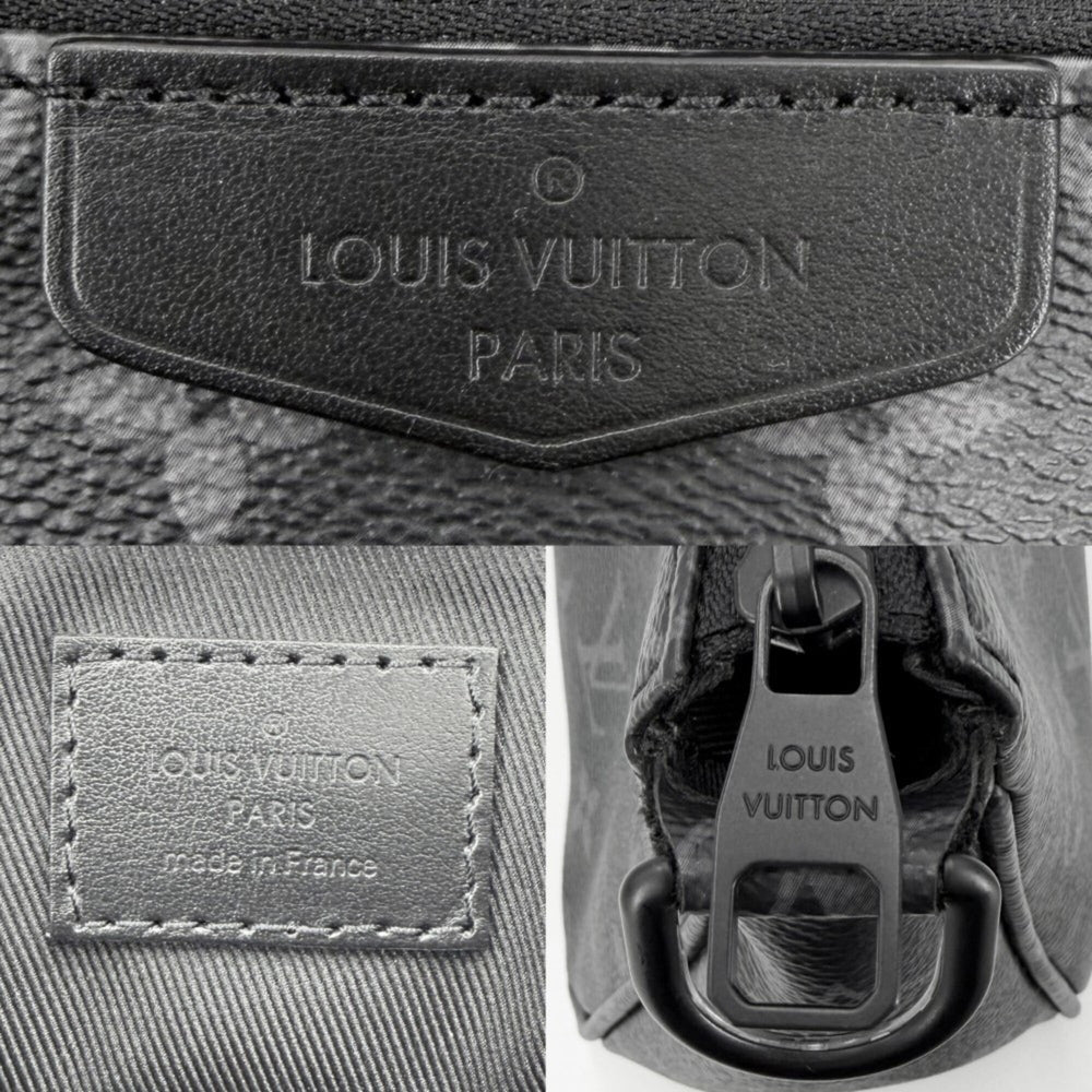 Louis Vuitton Men's Monogram Eclipse Pochette Accessoires XL Shoulder Bag, M11741, Black with Hardware. (Can be worn across the shoulder or body.) — Like New