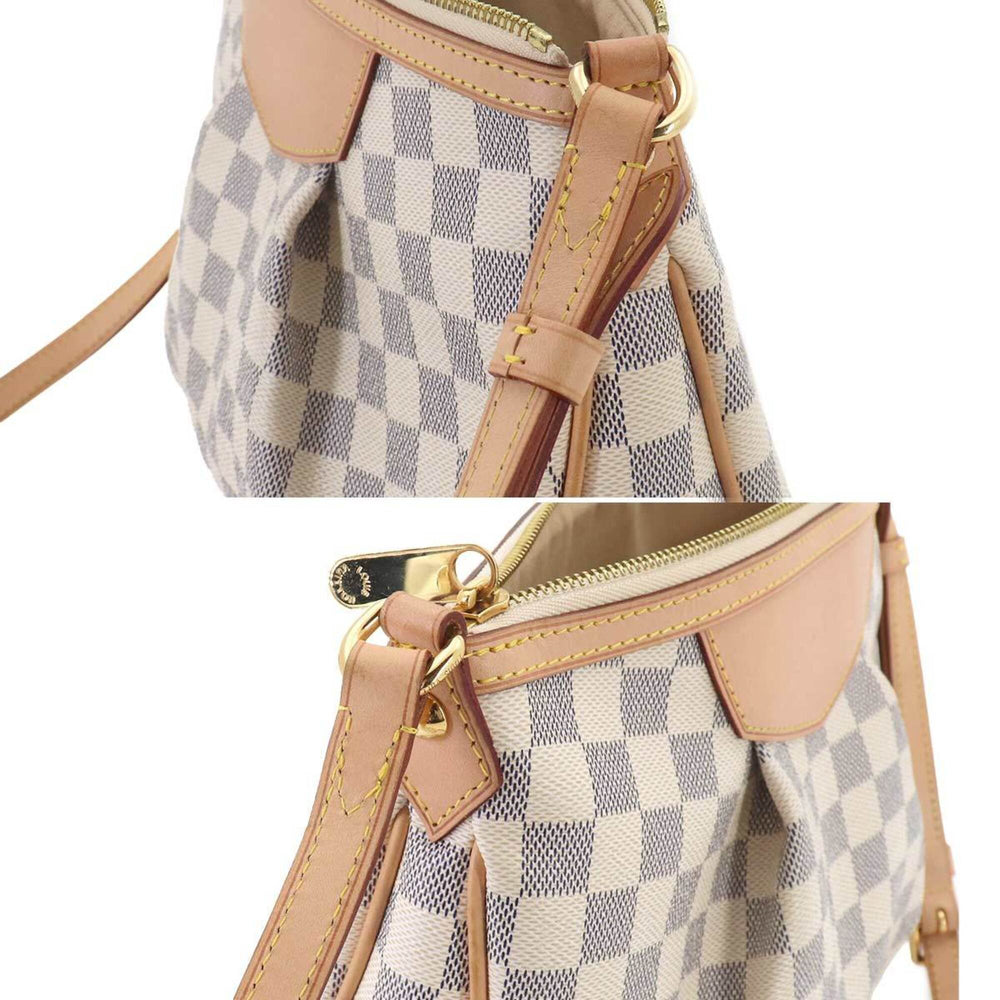 Louis Vuitton Siracusa PM Damier Azur Shoulder Handbag N41113 Gold Hardware — Like New