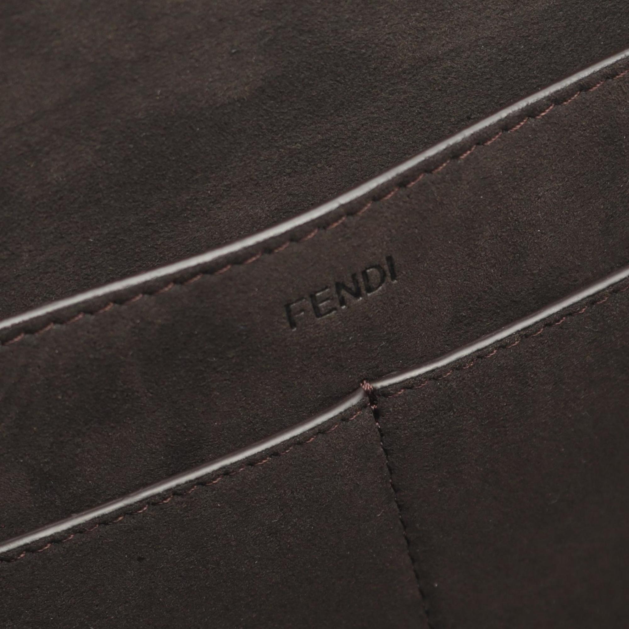 Fendi ORIGAMI MEDIUM Tote Bag in Canvas and Leather, Brown, Women's, 8BH414AFPMF1GL7