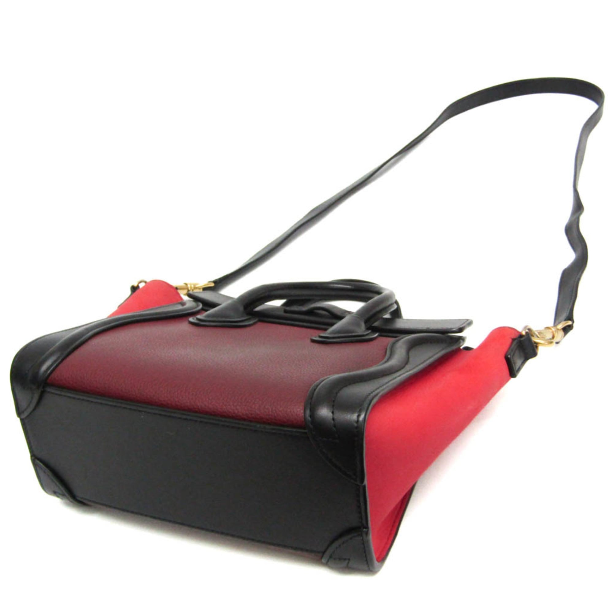 Celine Luggage Nano Shopper Women's Leather Handbag,Shoulder Bag Black,Bordeaux,Pink