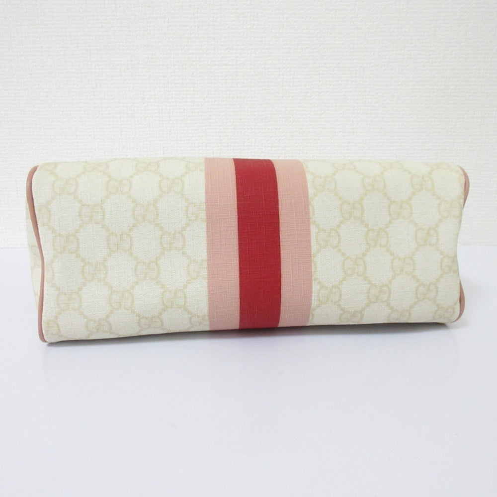 GUCCI Sherry Line GG Pattern Clutch Bag/Second Bag 189818 White/Pink Women's — Like New