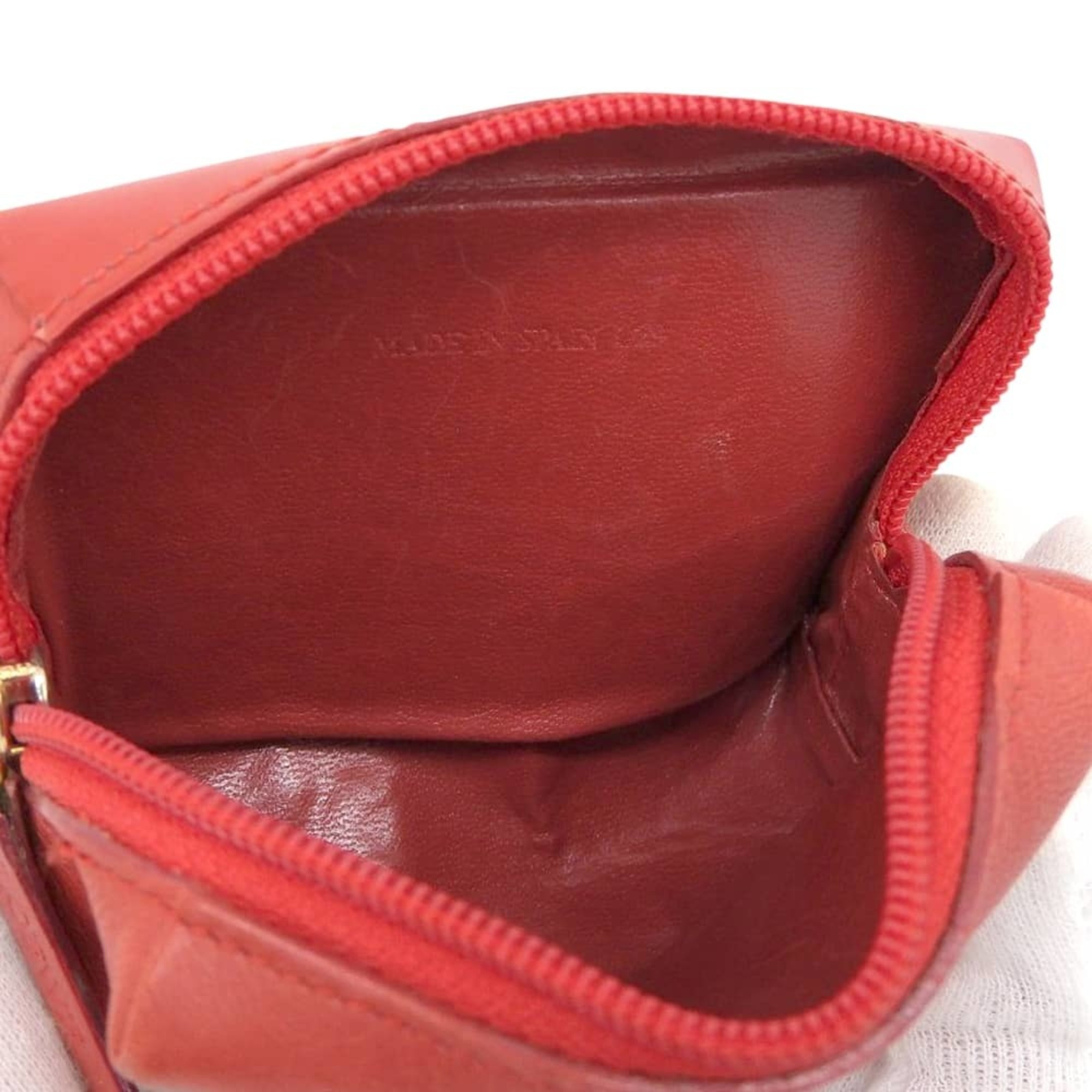 LOEWE coin purse, leather, red