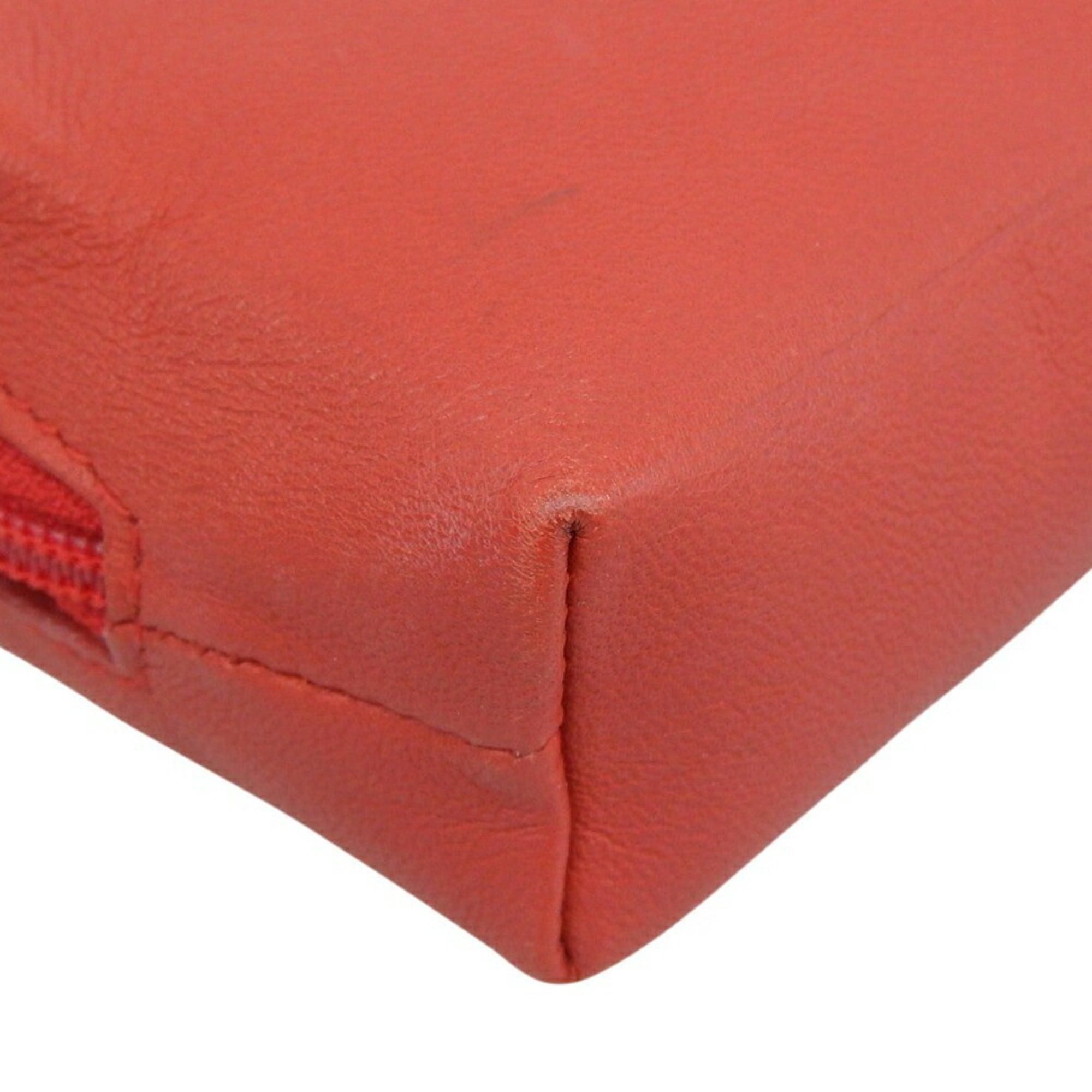 LOEWE coin purse, leather, red