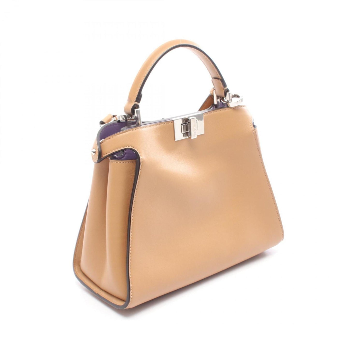 Fendi Peekaboo Essential Handbag, Leather, Women's, Brown