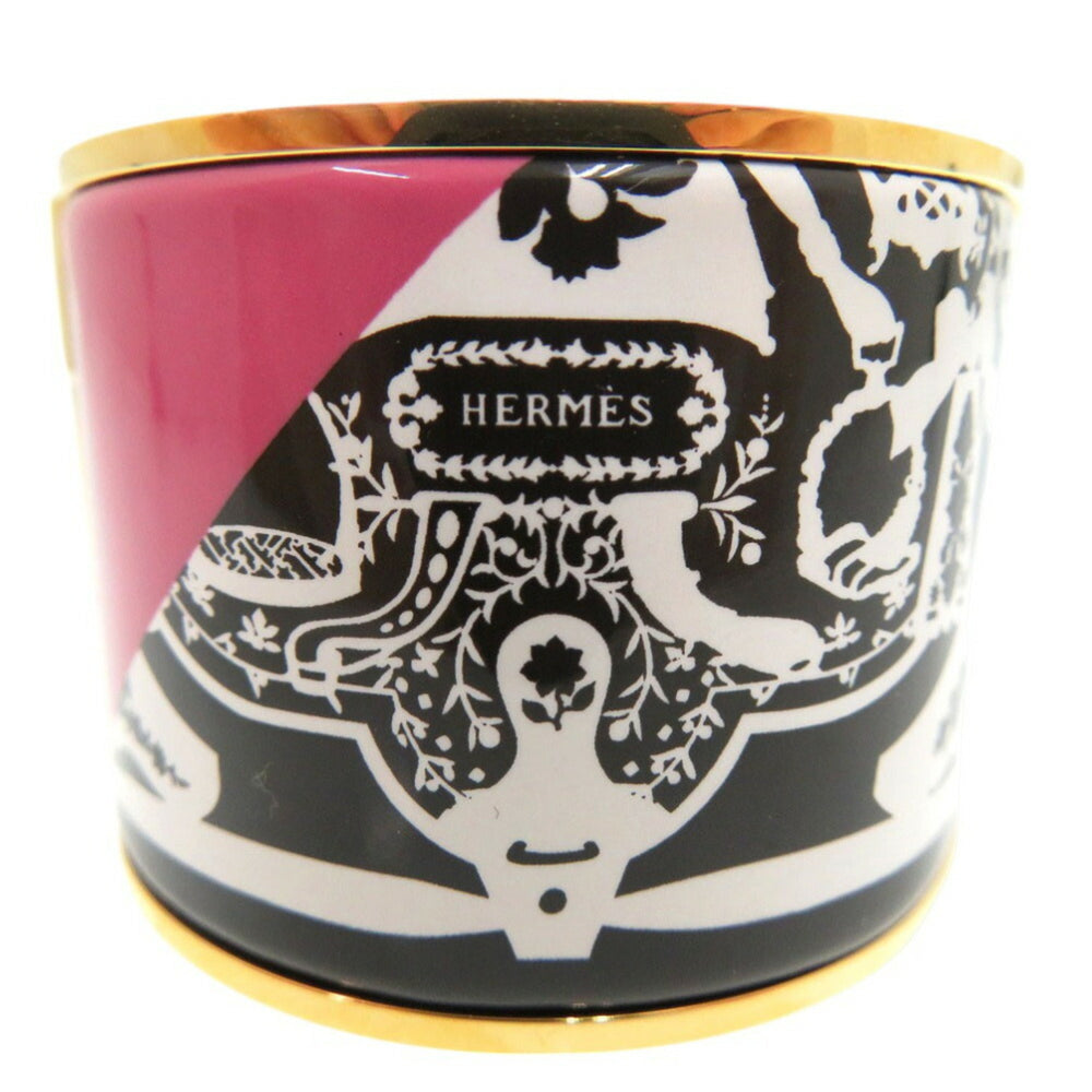Unused Hermes GM enamel bangle bracelet Charnier gold 1874HERMES — New - Store Return