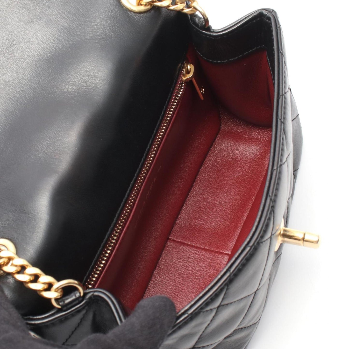 CHANEL Matelasse Shoulder Bag, Lambskin Leather, Women's, Black, AS3479