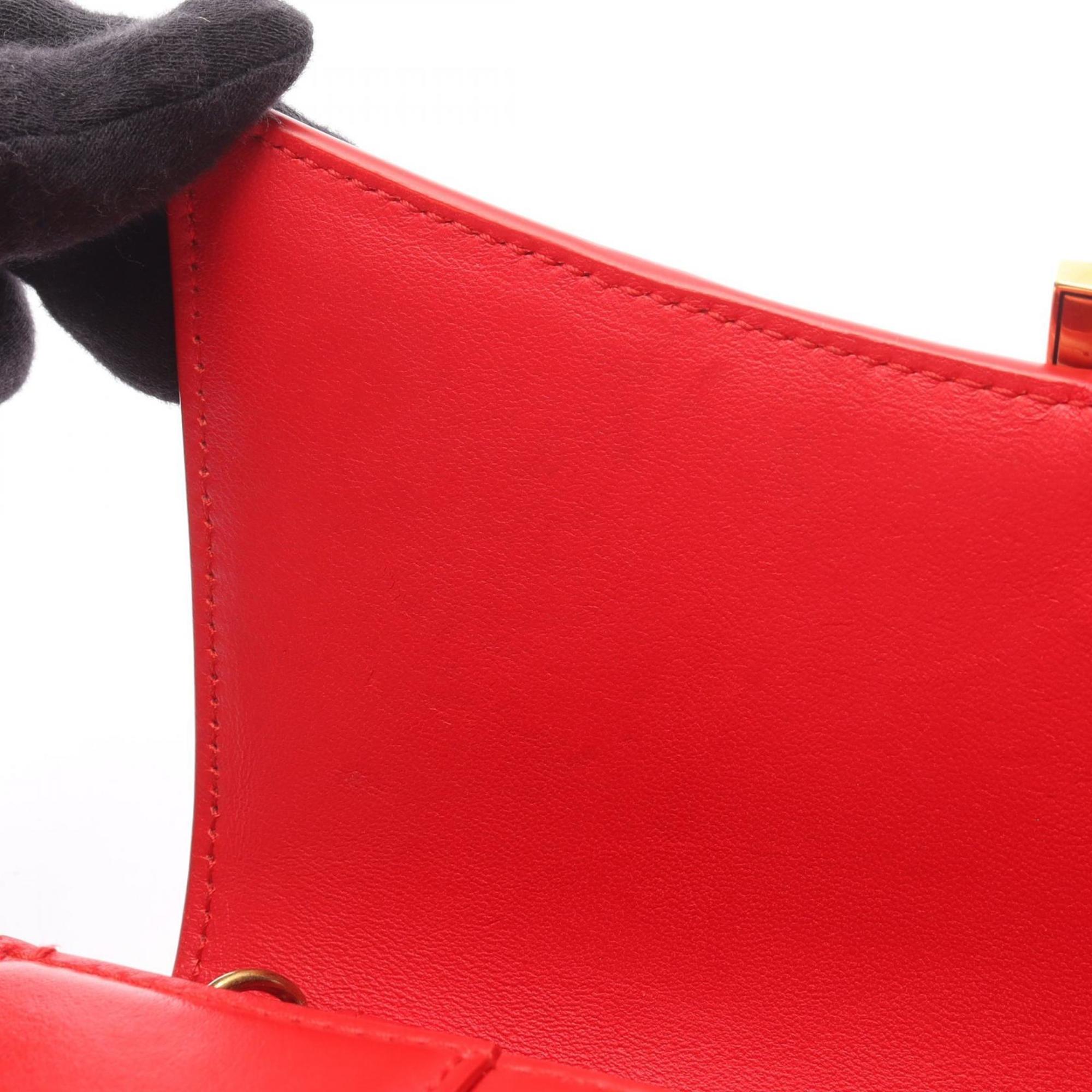 Balenciaga Hourglass Shoulder Bag, Leather, Women's, Red