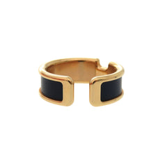 Hermes Unused Hermès Olympe GM Leather Navy Blue Ear Cuff with Gold Hardware 0302 — New - Store Return