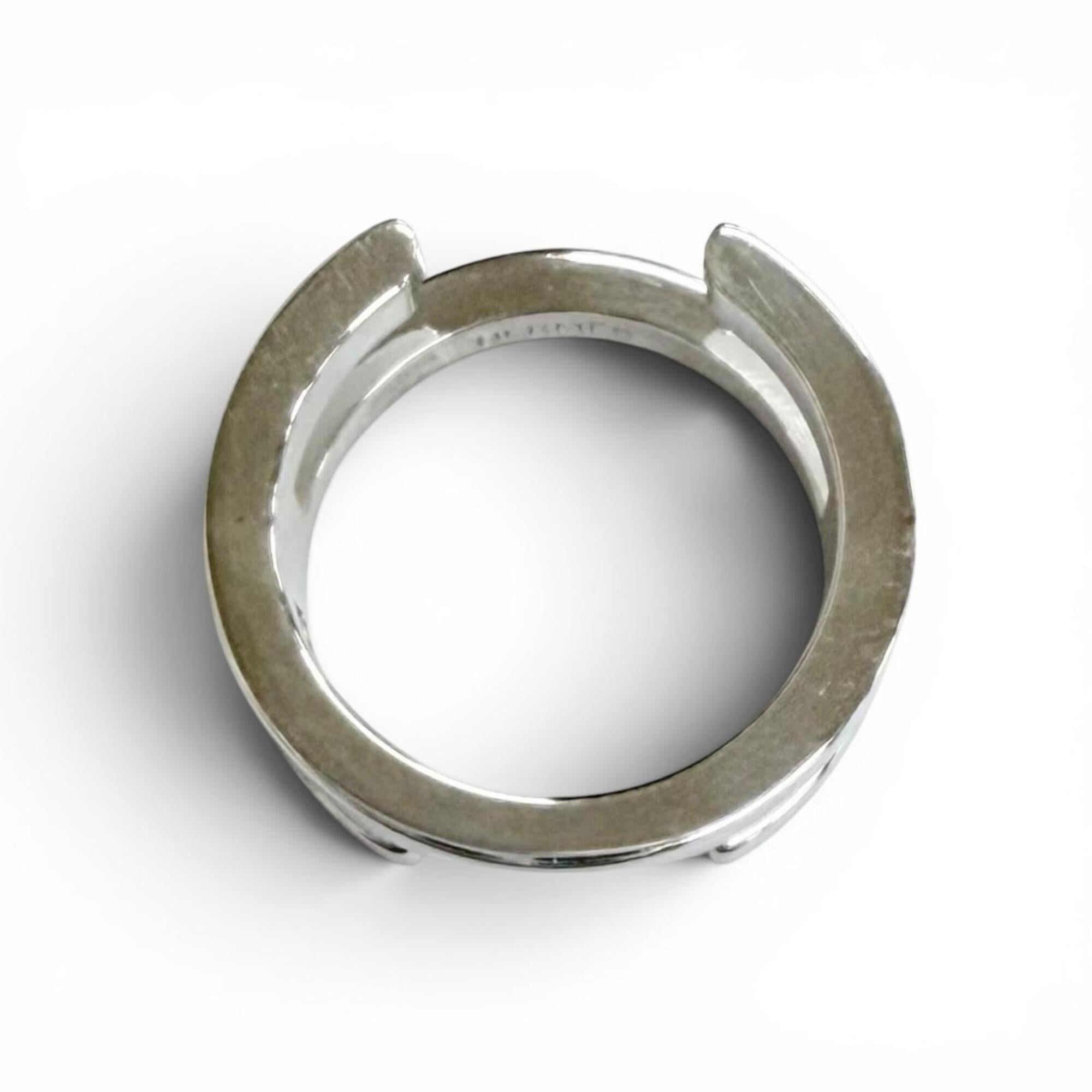 HERMES AG925 H symbol ring, silver, size 48, weight 6.9g, women's, very popular, highly recommended! — Like New