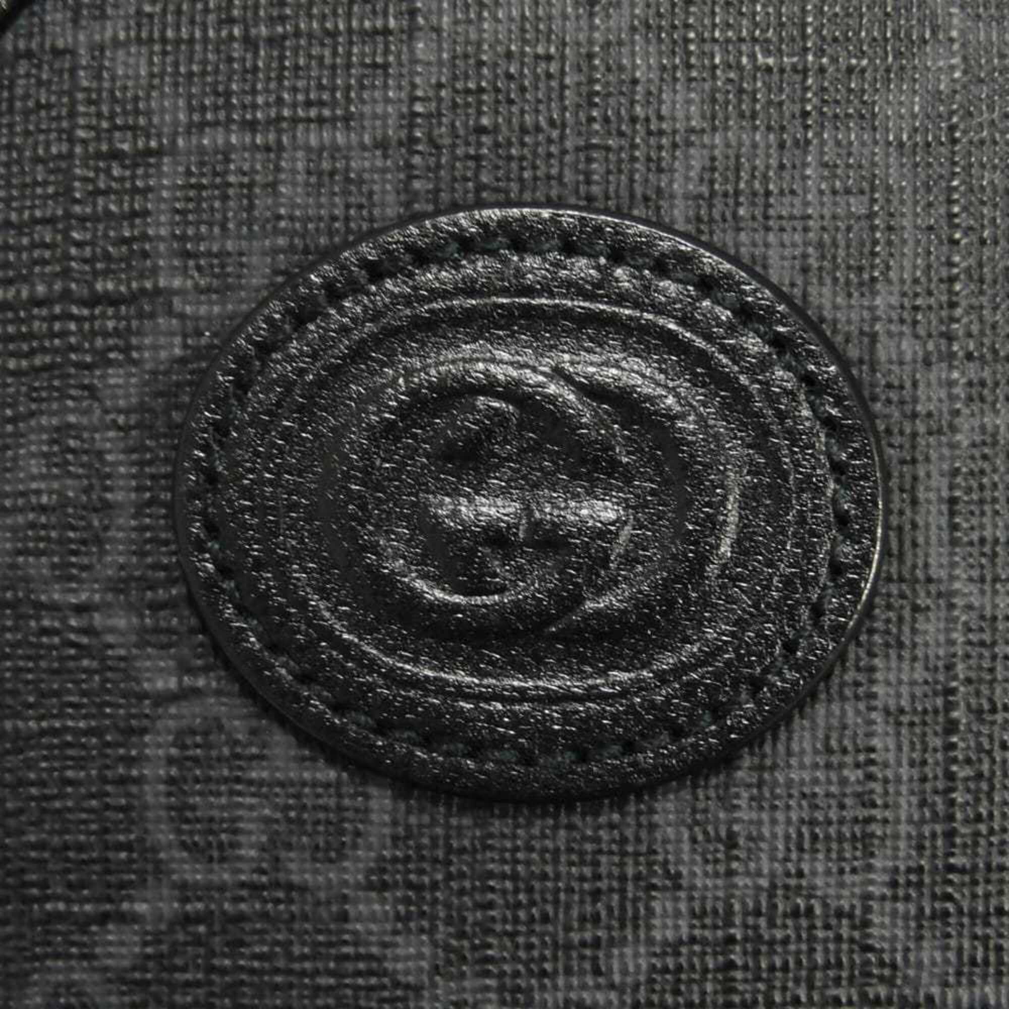 Gucci GG Supreme Shoulder Bag with Phone Holder, Double G Design, 2-Way, Interlocking G, Black, 724357 92TCF 1000, Men's/Women's — Like New