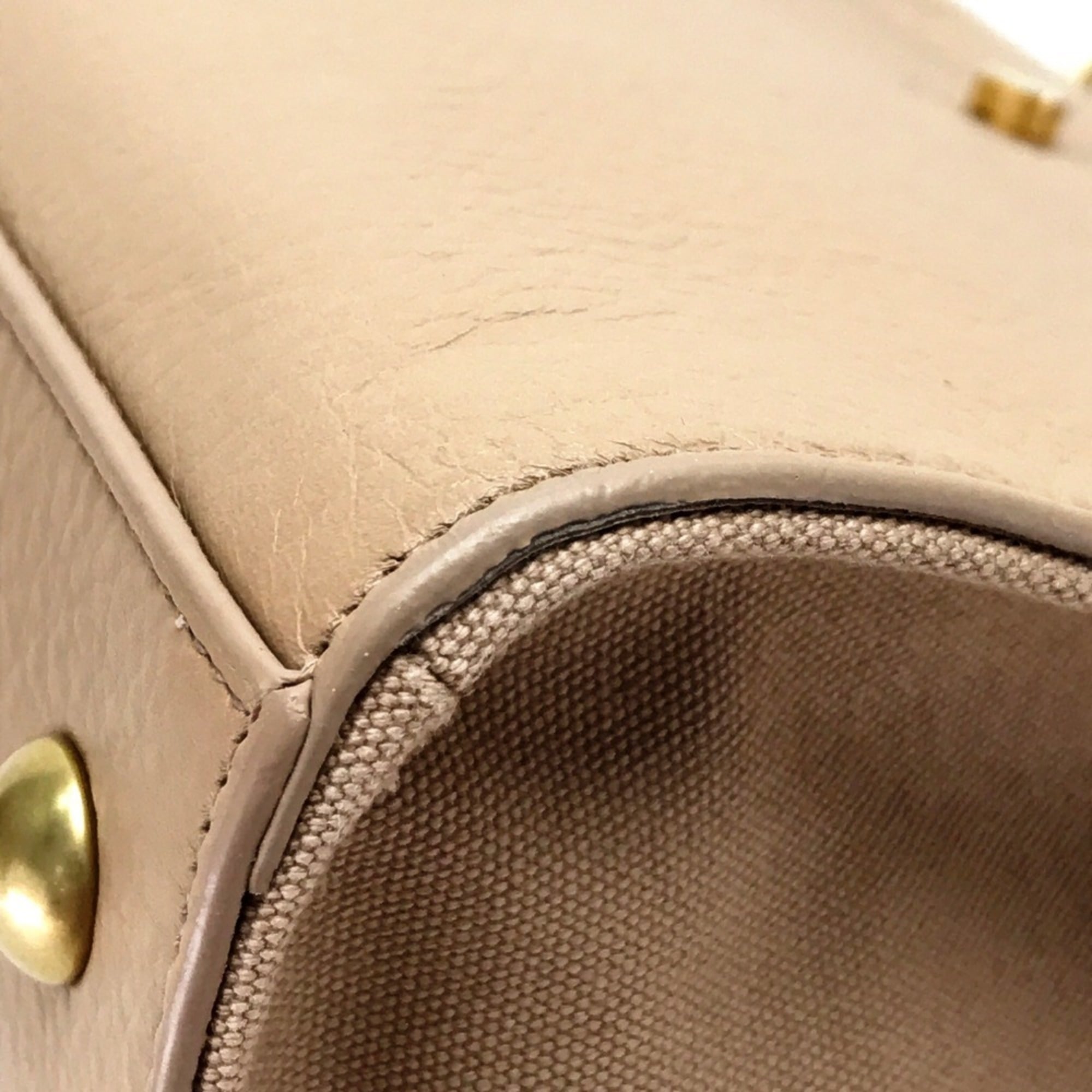 SAINT LAURENT Saint Laurent Paris 368229 Muse Toe Handbag Shoulder Bag Leather Women's Beige — Like New