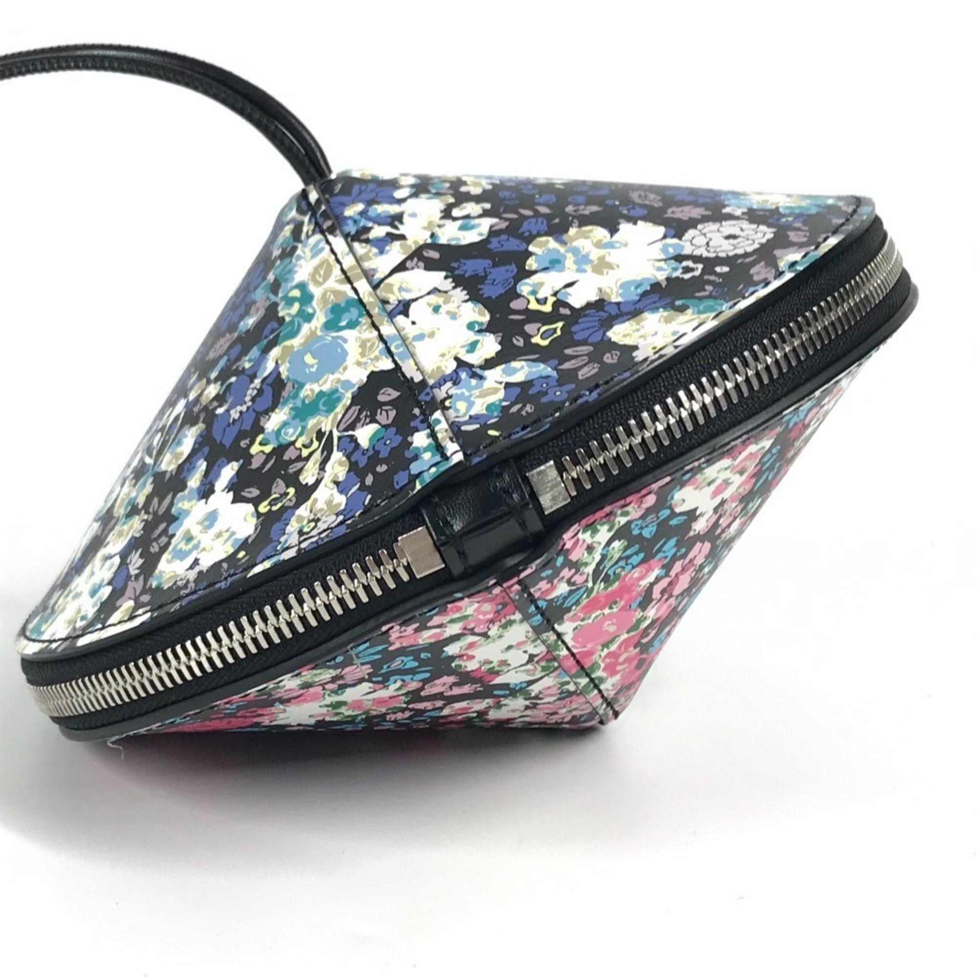 LOUIS VUITTON Floral Print Tupi Shoulder Bag in Black Leather, Unisex — Like New