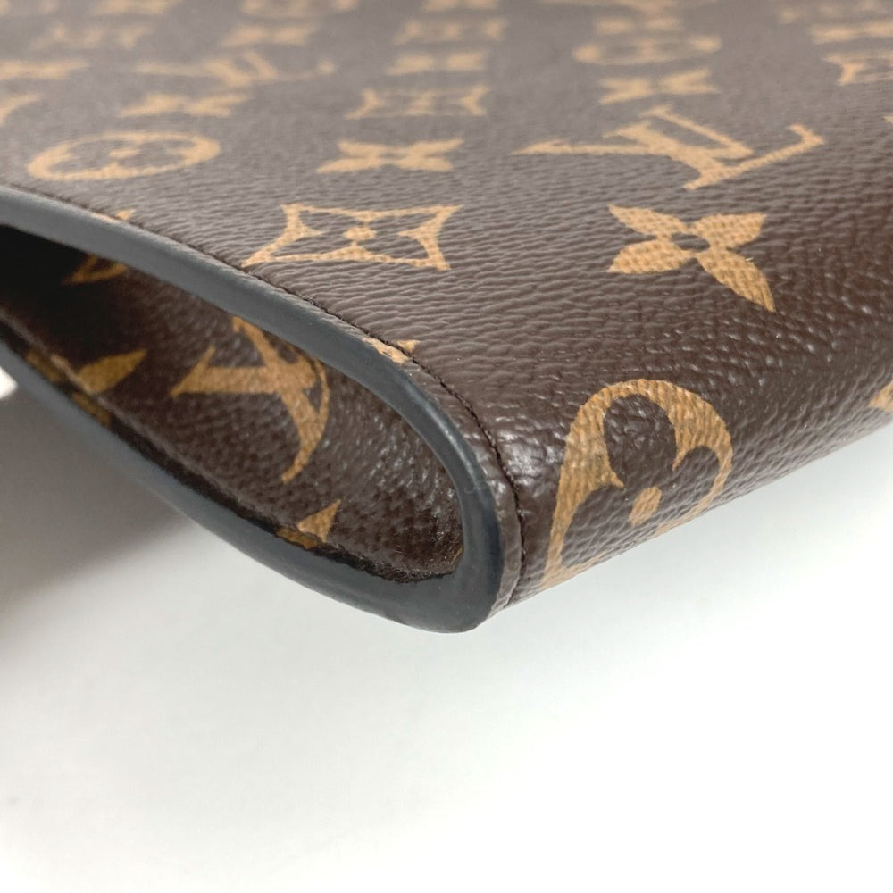 LOUIS VUITTON M82540 Monogram Pochette Jour, a clutch bag with an L-shaped zipper and canvas, suitable for men women, in brown, like new — Like New