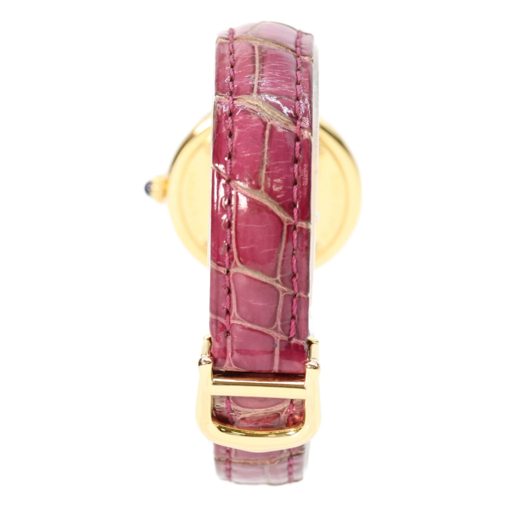 Cartier 925 W1010644 Must Trinity Vermeil SM Side Quartz Watch Gold White Dial Ladies — Very Good
