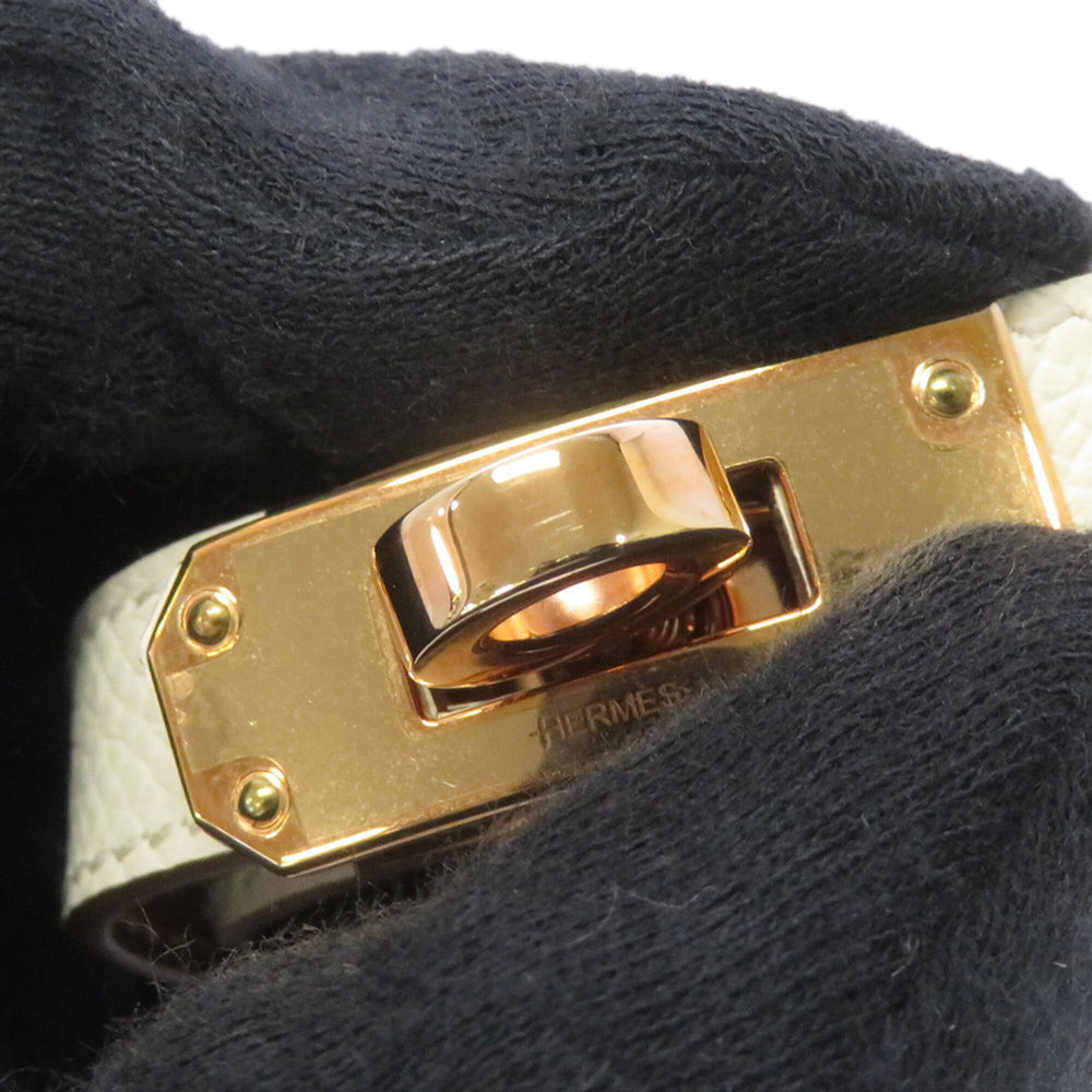 Hermes Kelly Double Tour Bracelet, Craie Pink Epsom Leather, U Stamp, Size T2 — Like New