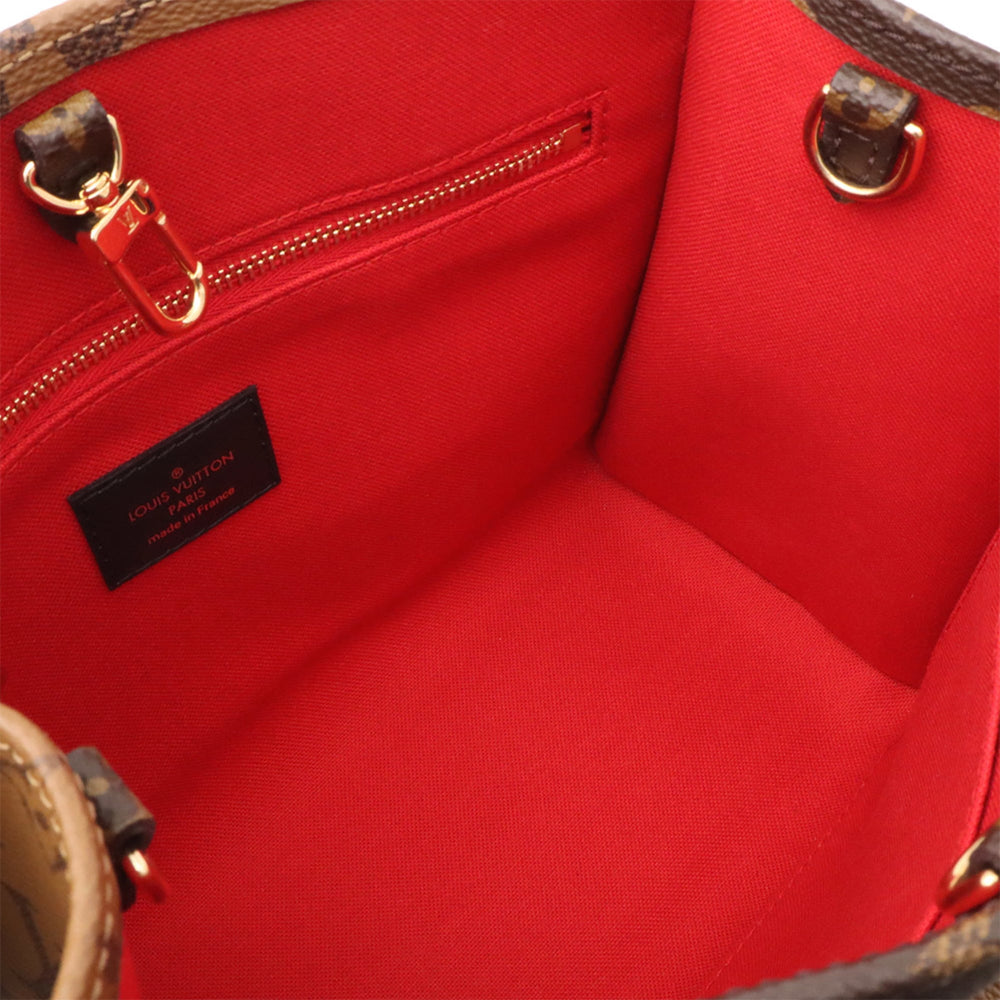 LOUIS VUITTON Monogram OnTheGo PM Handbag/Shoulder Bag, Bicolor Brown, M46373 (Handbag, Pouch Missing) — Like New