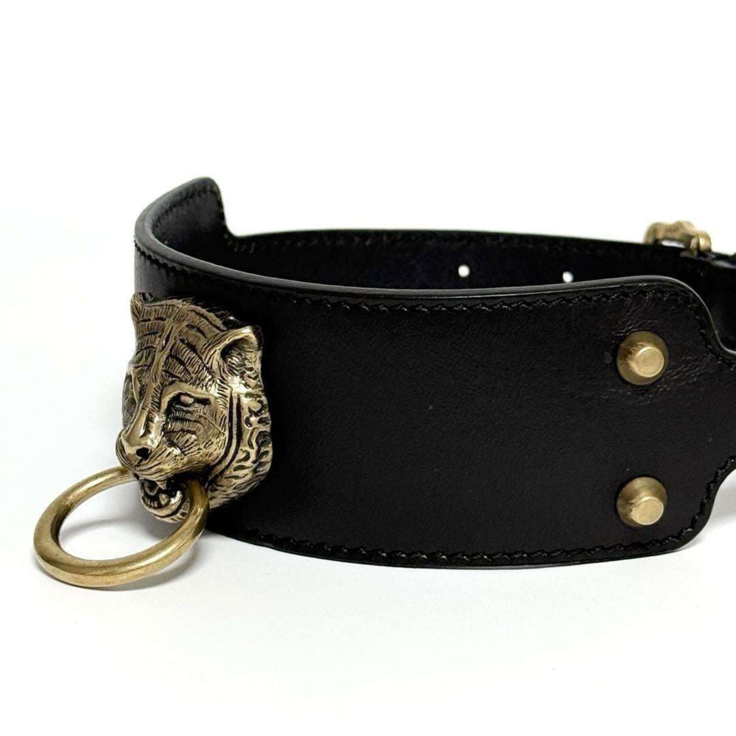 Gucci Women's Tiger Head Choker Necklace Leather