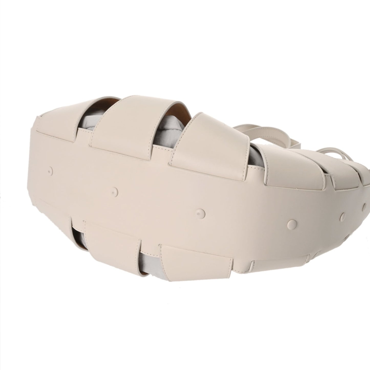 BOTTEGA VENETA The Shell White Women's Leather Handbag, A Rank, Pre-owned, Ginzo