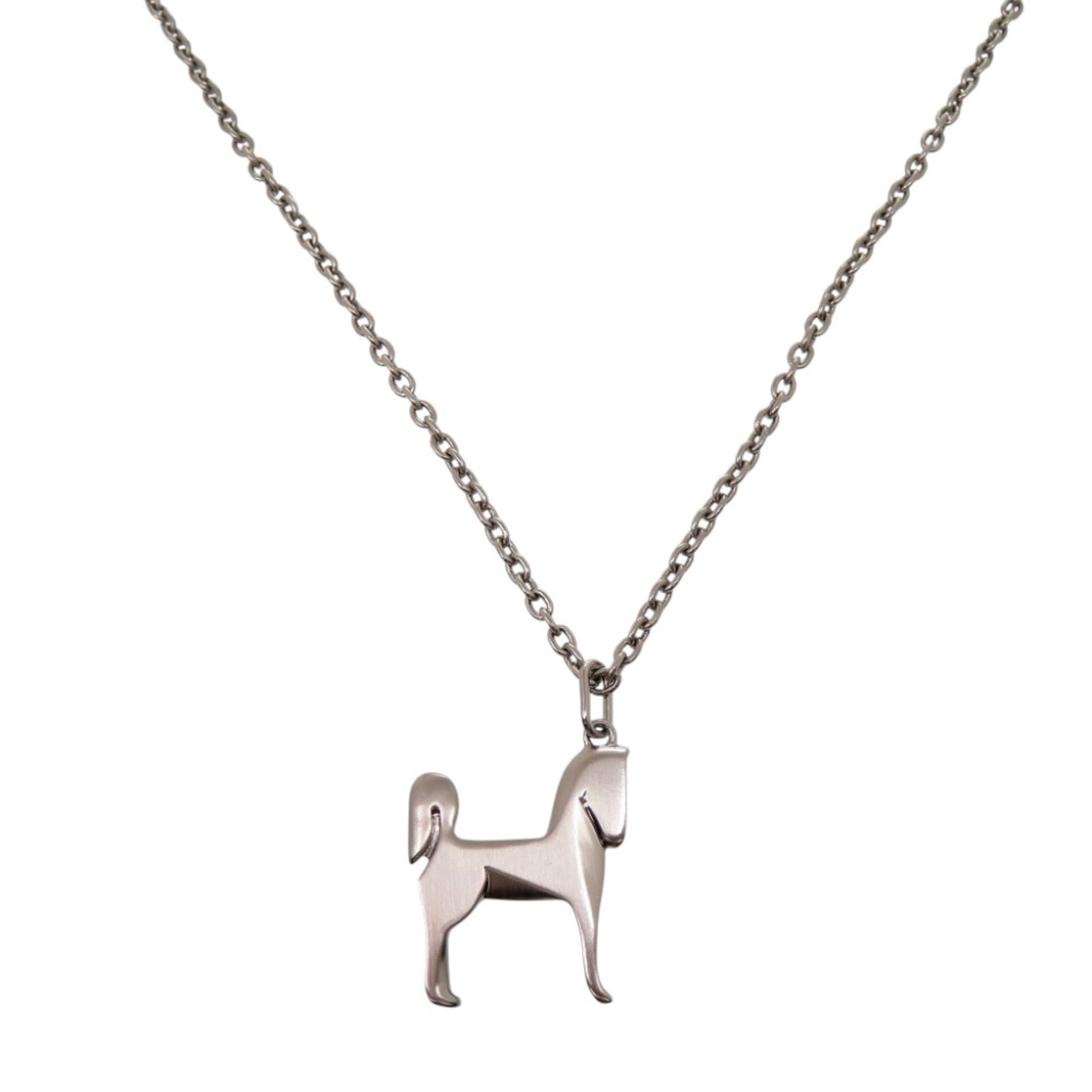 Hermes Panache Necklace, Metal, Silver, 0304, HERMES, Men's — New - Store Return