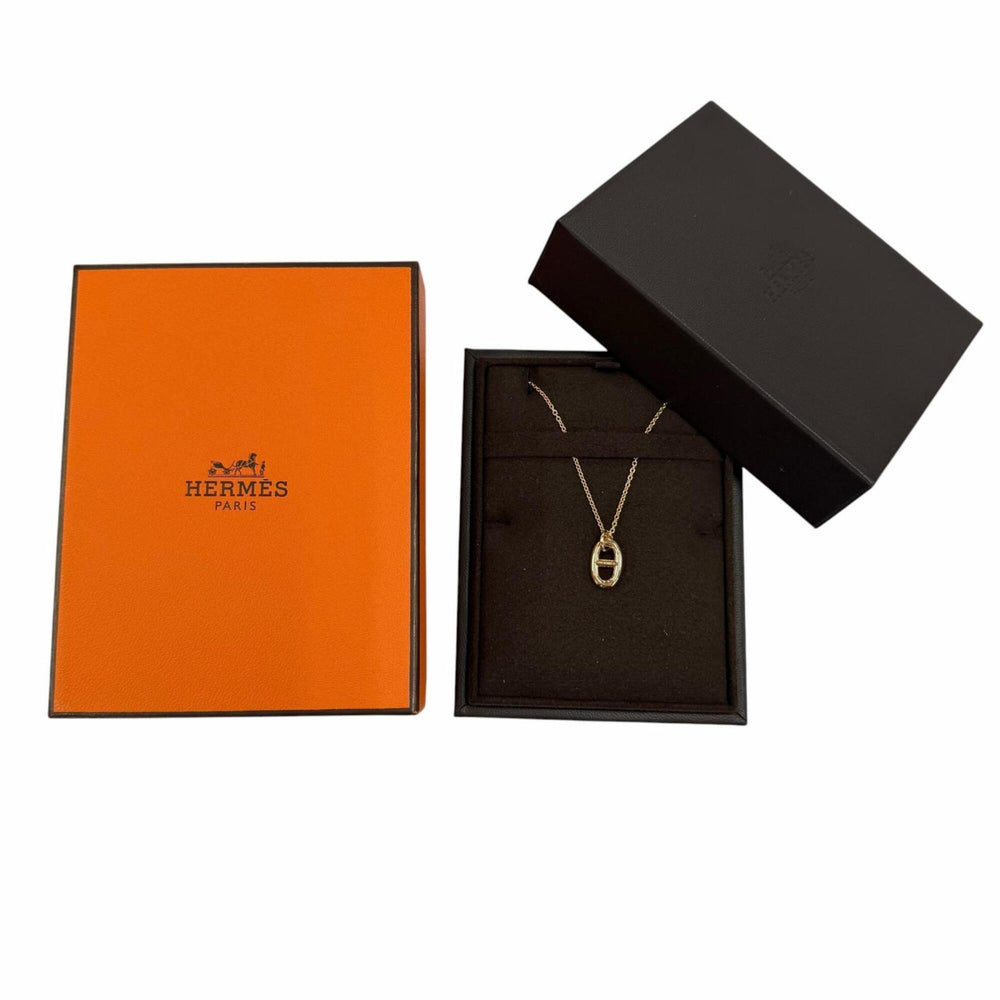 HERMES Farandole PM Chaine d'Ancre 750 (PG) Necklace, Pink Gold, Made in France, Weight 5.17g, Women's, Comes with Box. (25A344374) — Like New
