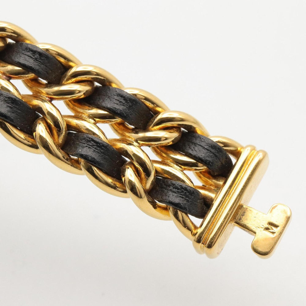 Chanel CHANEL Première M Wristwatch, Gold Plated (GP), Leather Strap, Women's, Black, H0001 — Very Good