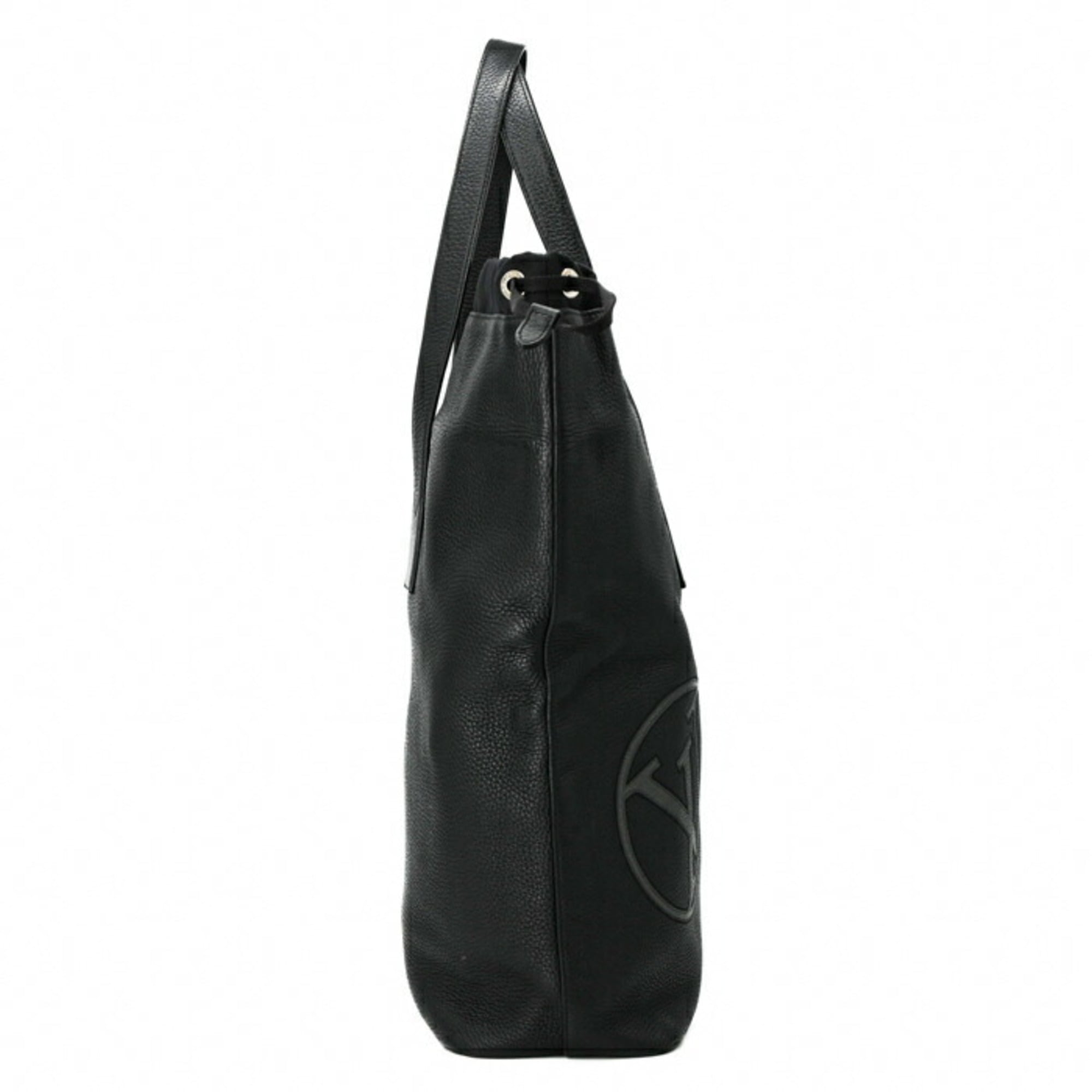LOUIS VUITTON Louis Vuitton Taurillon LV Circle Cabas Light Tote Bag Black M55000 — Like New