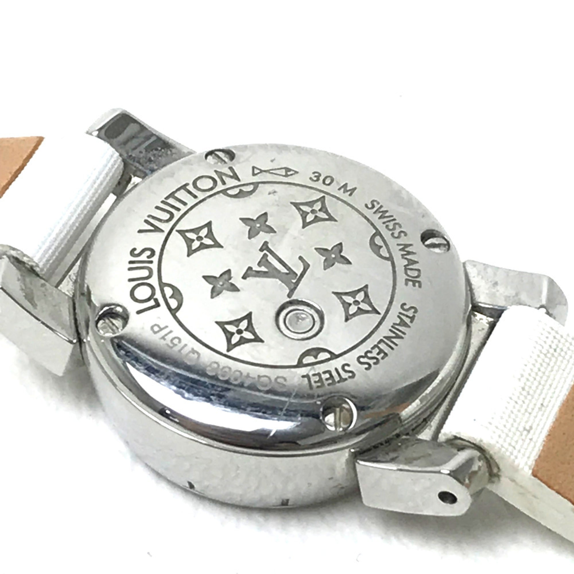 Louis Vuitton Q151P Rug diamond quartz Wristwatch Pink Based White — Very Good