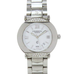 CHARRIOL Columbus CCR38D Stainless Steel Diamond Silver White Dial Men's Watch — Very Good