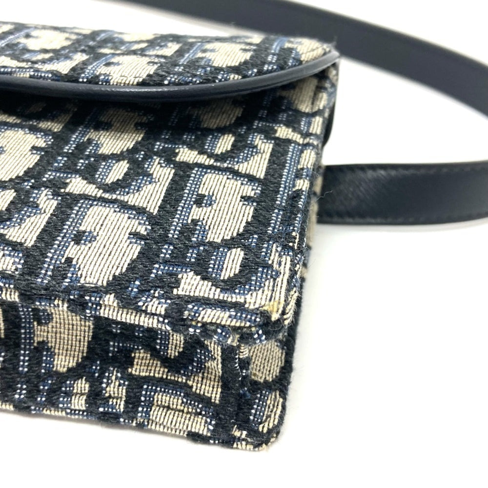 Christian Dior Dior S5619CTZQ_M928 Oblique Trotter Saddle Belt Pouch Bag Waist Body Leather Canvas Men's Navy — Like New