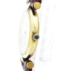 CARTIER Must Vendome Gold Plated Leather Quartz Ladies Watch — Good