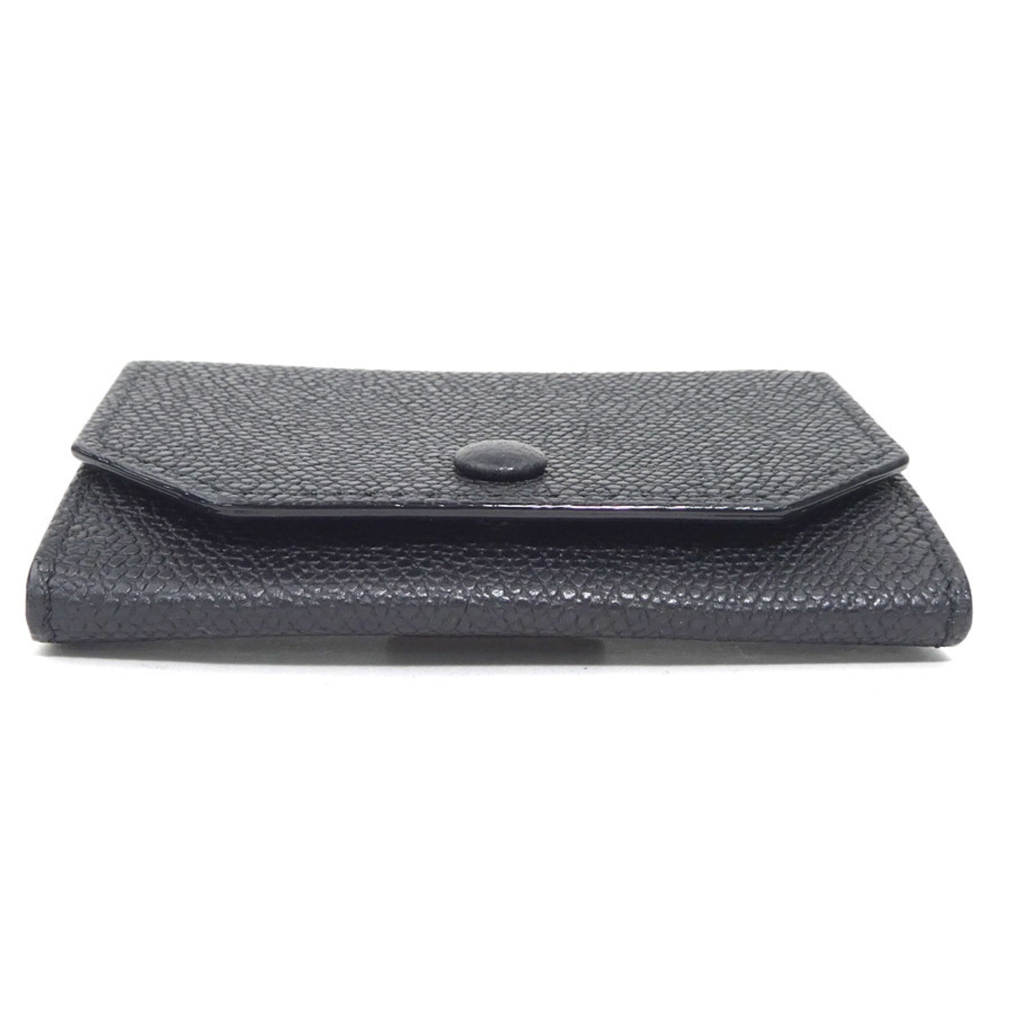 Valextra Men's Black Leather Wallet/Coin Case (h31566g)