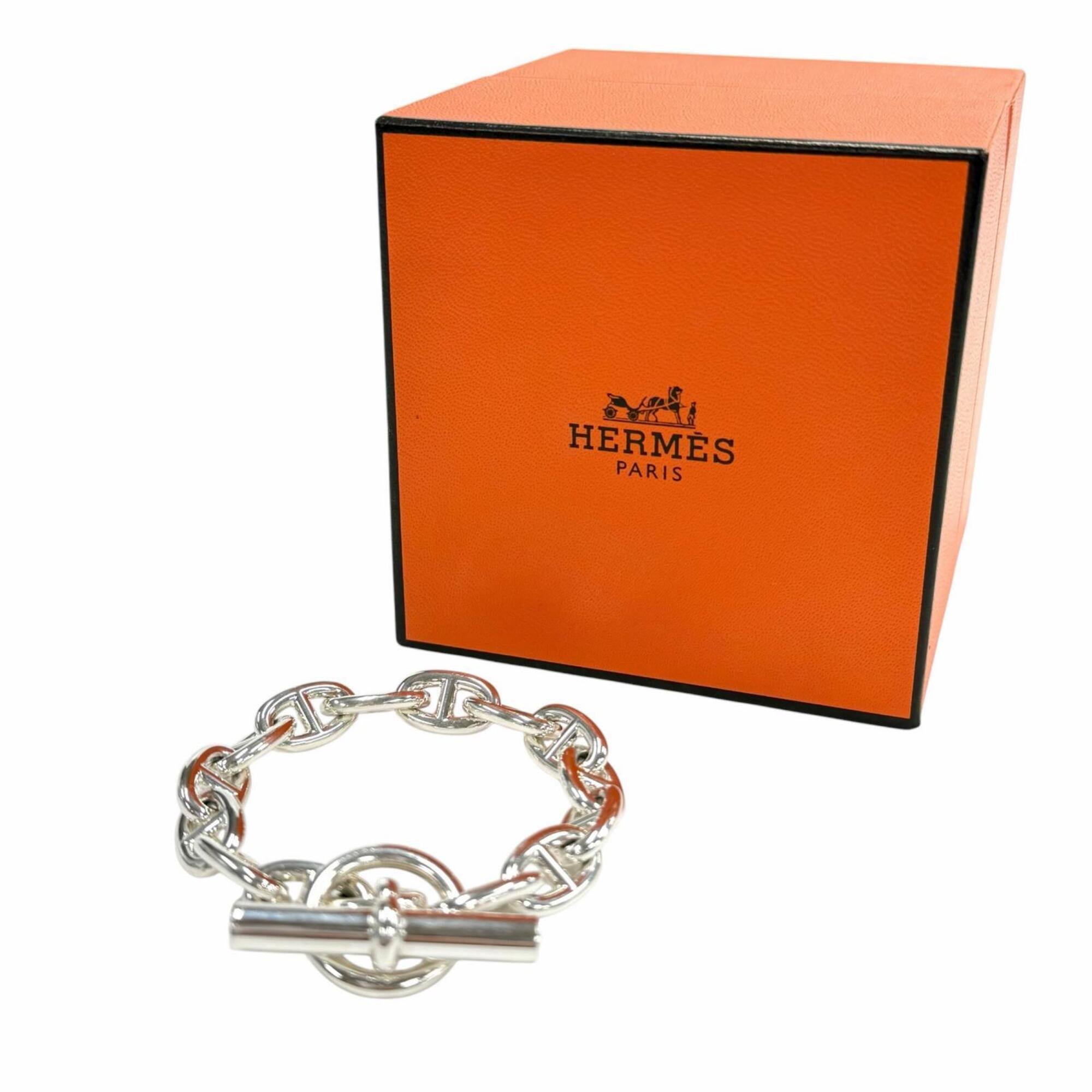 HERMES Chaine d'Ancre MM AG925 Bracelet, 14 links, Silver, Made in France, 2025 model, with case, Weight: 50.8g, Women's — Like New