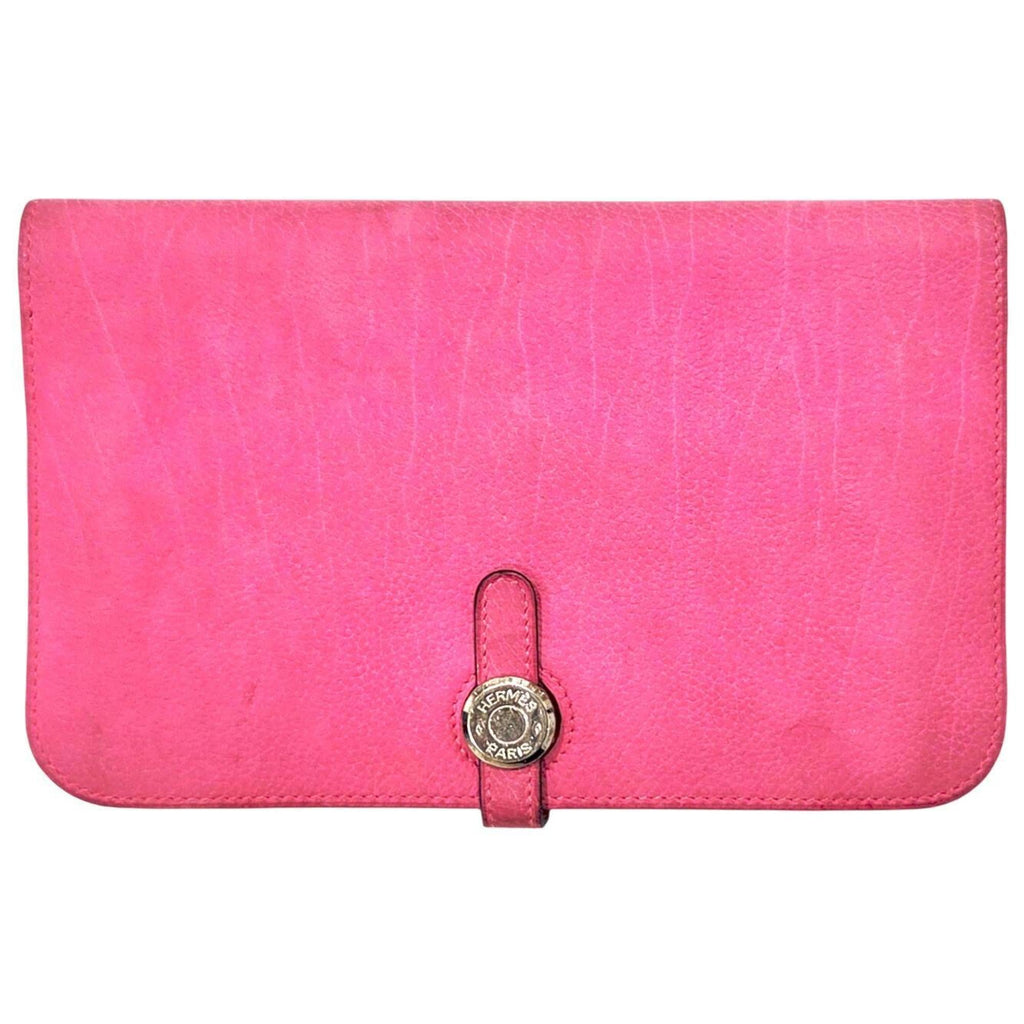 HERMES Dogon Duo GM Dobris Pink Long Wallet, Leather, Wallet & Coin Case, Women's Men's