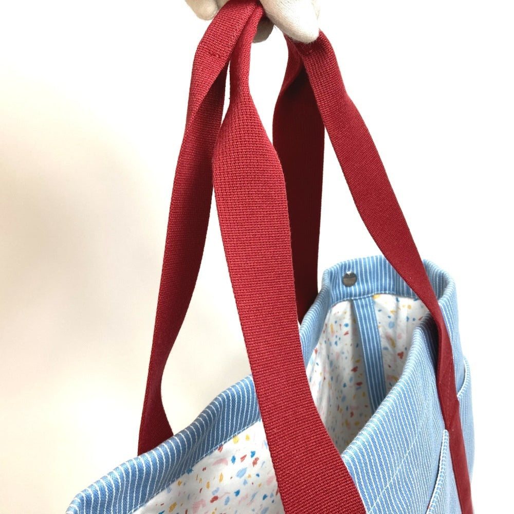 HERMES Hermes Panda Passpass Mother's Bag in Tote Canvas Women's Blue x Red — Like New