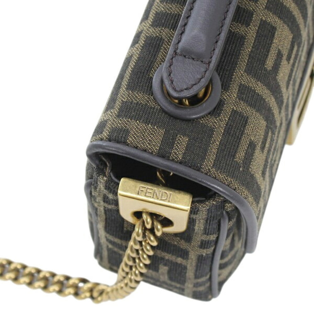 FENDI Zucca Baguette Chain Medium Shoulder Bag, Nylon Jacquard x Leather, Women's, 8BR793 AKBZ F1EM3 KM3158 — New - Store Return