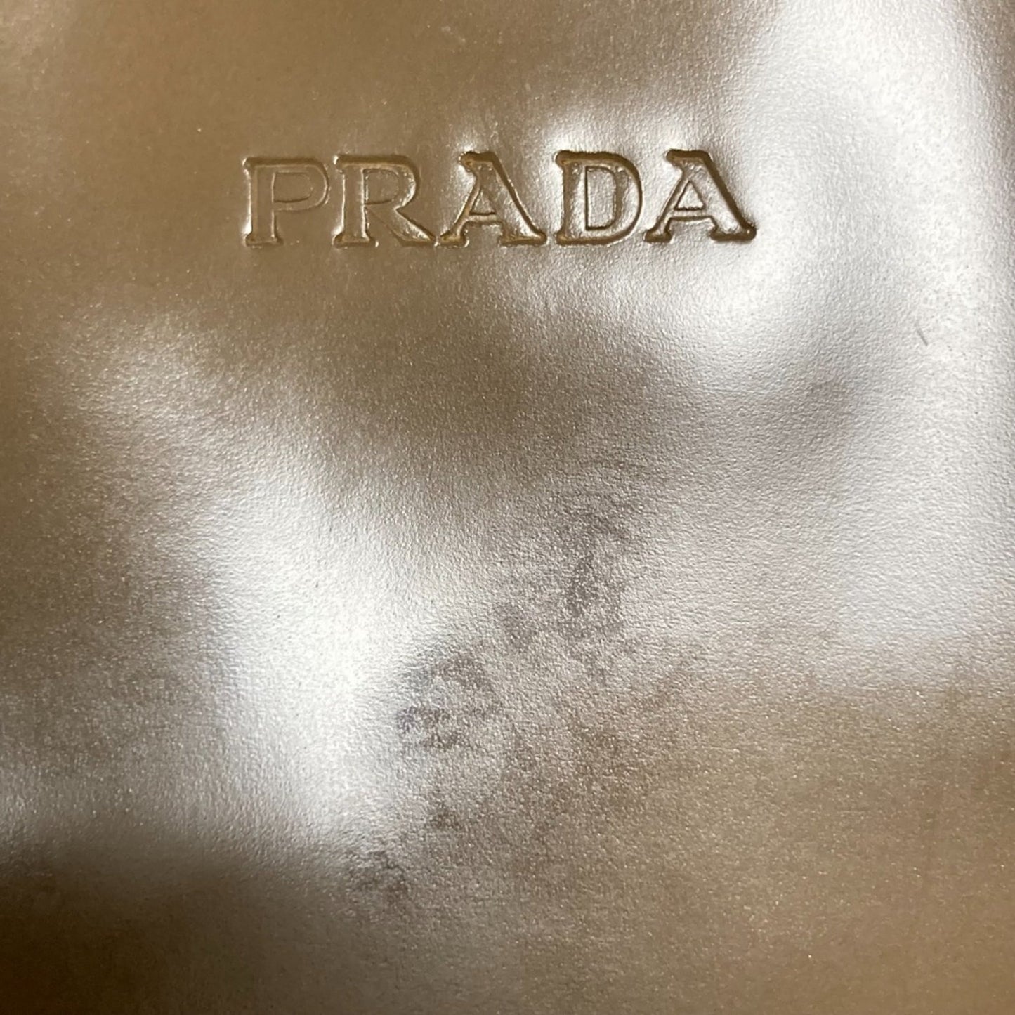 PRADA Prada Coated Leather Tote Bag Khaki Women's