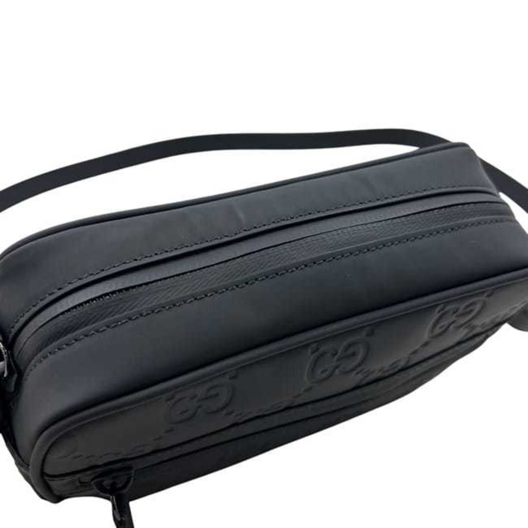 Gucci Shoulder Bag, Black GG 771321, Unused, Crossbody, Rubber Effect, 0416 GUCCI — Like New