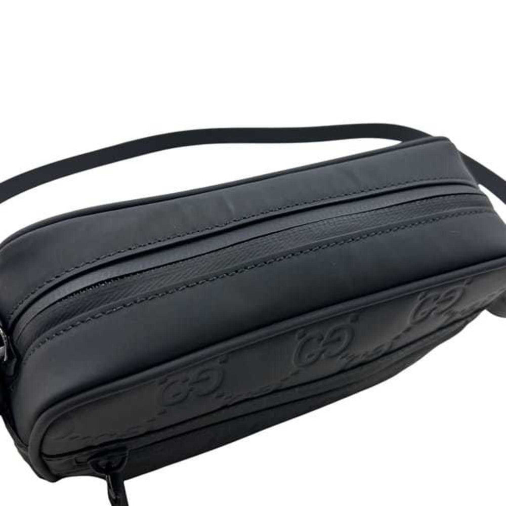 Gucci Shoulder Bag, Black GG 771321, Unused, Crossbody, Rubber Effect, 0416 GUCCI — Like New