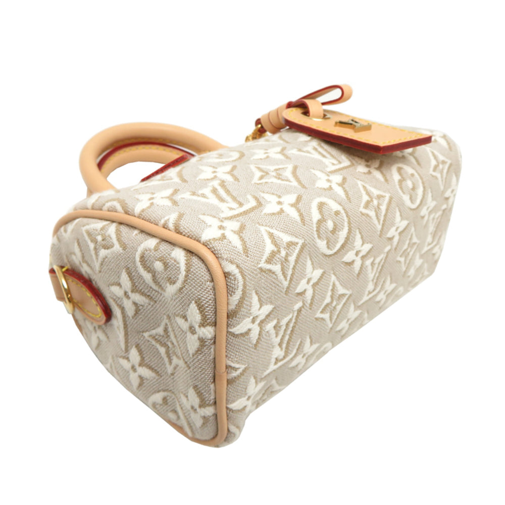 Louis Vuitton Nano Speedy Women's Shoulder Bag M28502 Jacquard Textile Monogram Emblem Poplar — New - Store Return