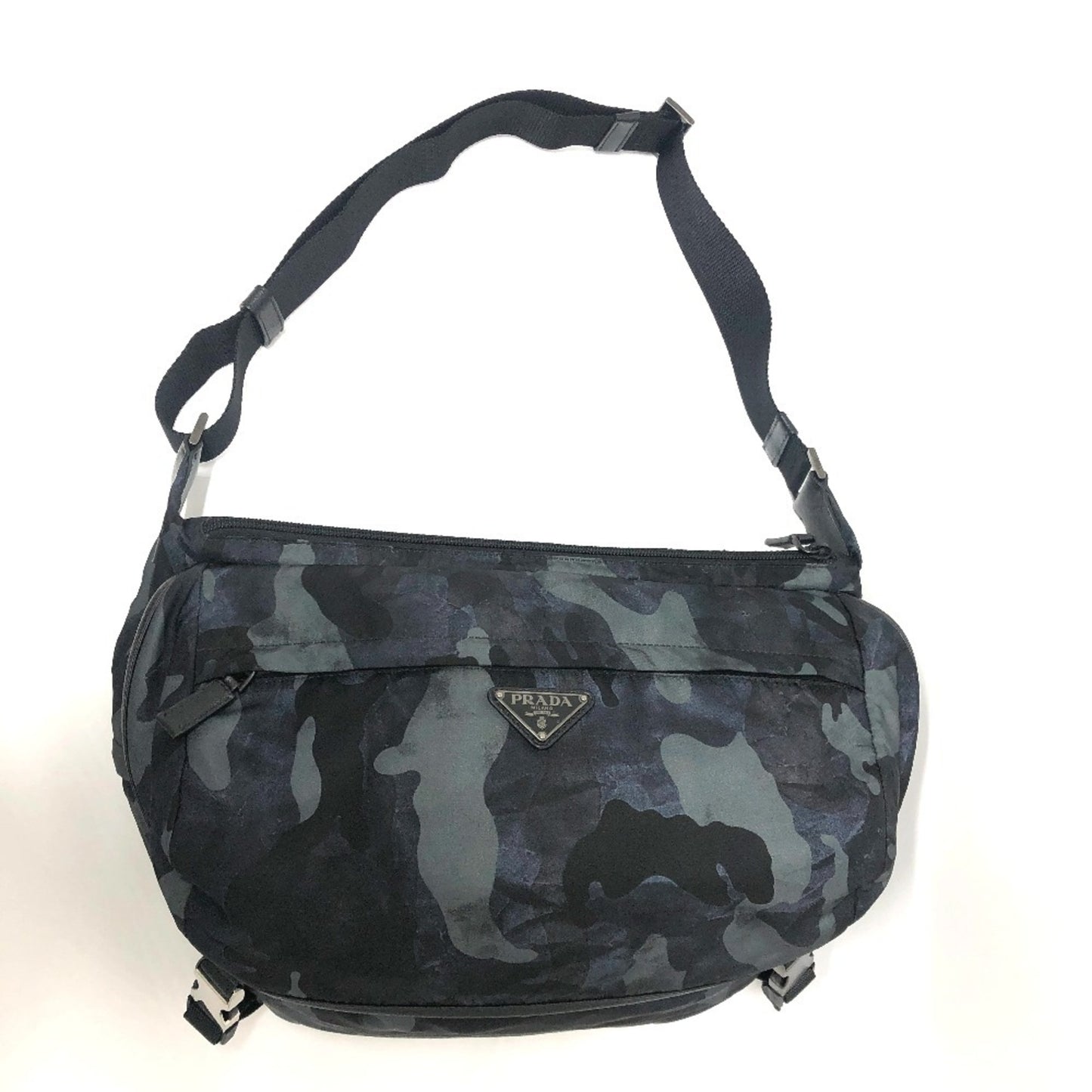 PRADA 2VH991 Triangle Logo Camouflage Crossbody Bag, Shoulder Body Nylon, Men's, Blue