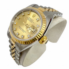 ROLEX Datejust 10P Diamond Stainless Steel 18K Yellow Gold Dial 69173G L-serial Two-tone Automatic Women's Watch — Very Good