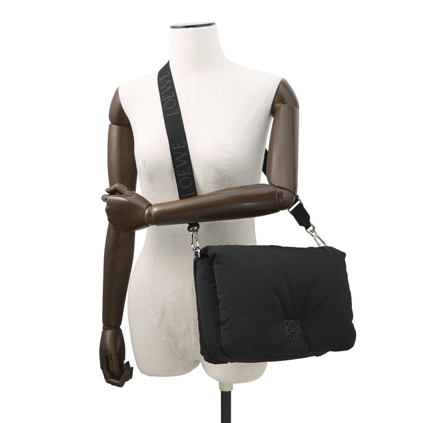 Loewe Goya Shoulder Bag, Puffer Nylon, B896G22X01, Black