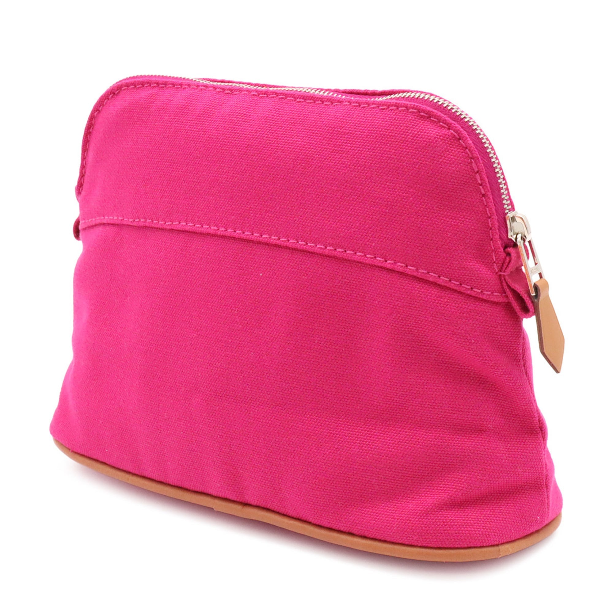 HERMES Bolide Pouch 20 Handbag Multi-purpose Canvas Leather Fuchsia Pink — Like New