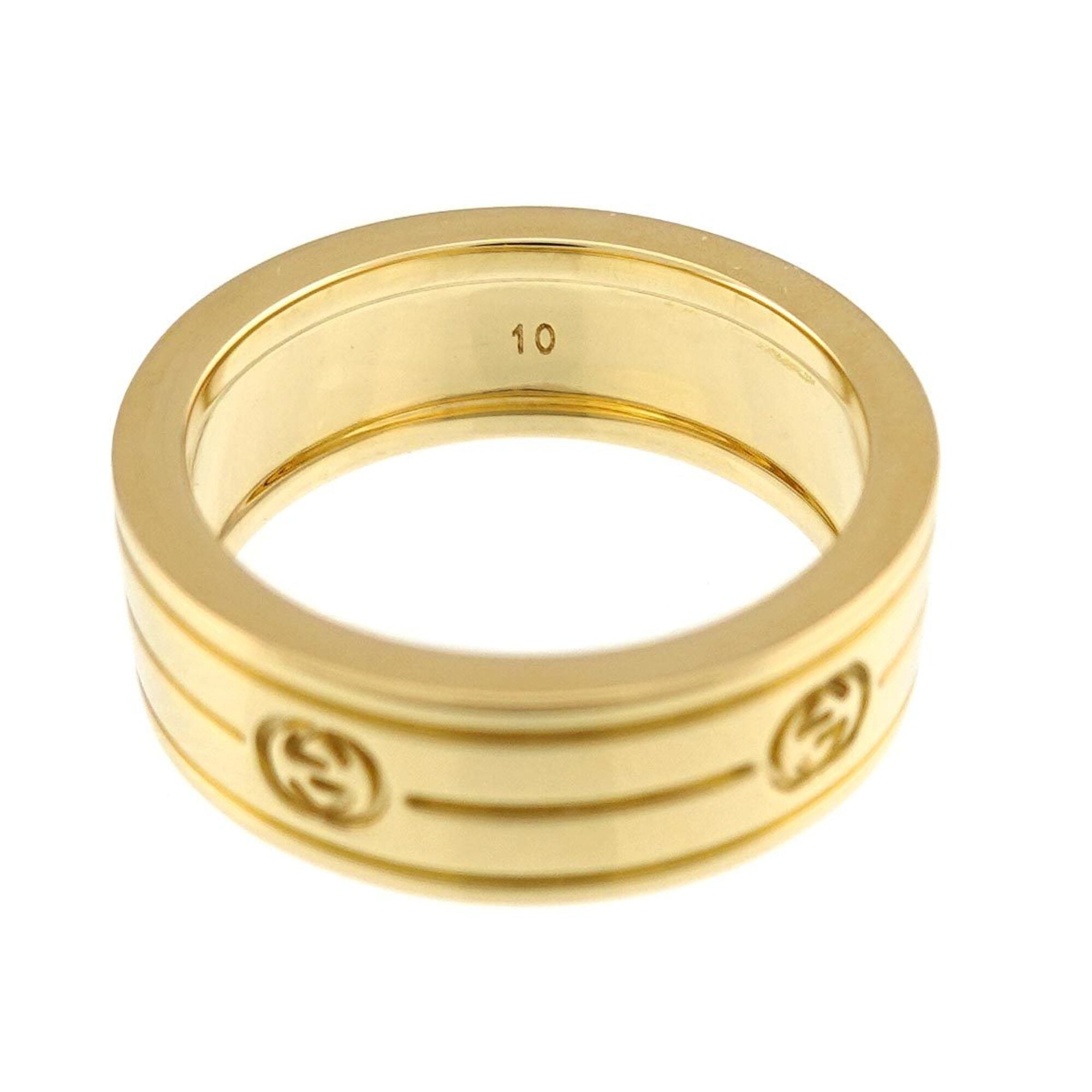 Gucci Interlocking Ring #10, 18K YG Yellow Gold 750 — Like New