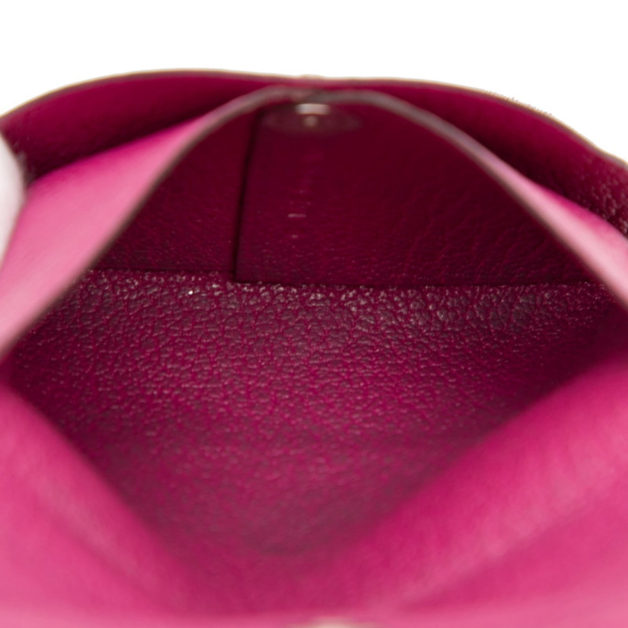 Hermès Bastia Wallet/Coin Purse Rose Purple Chevre Women's HERMES